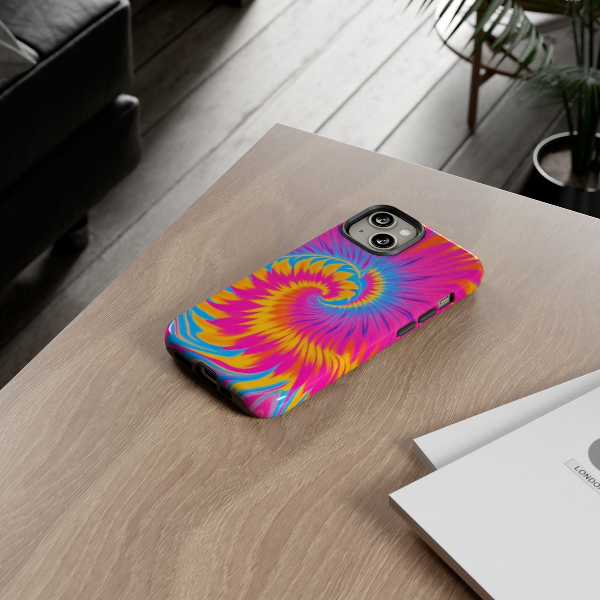 Vibrant Tie-Dye Swirl Protective Tough Case for iPhone