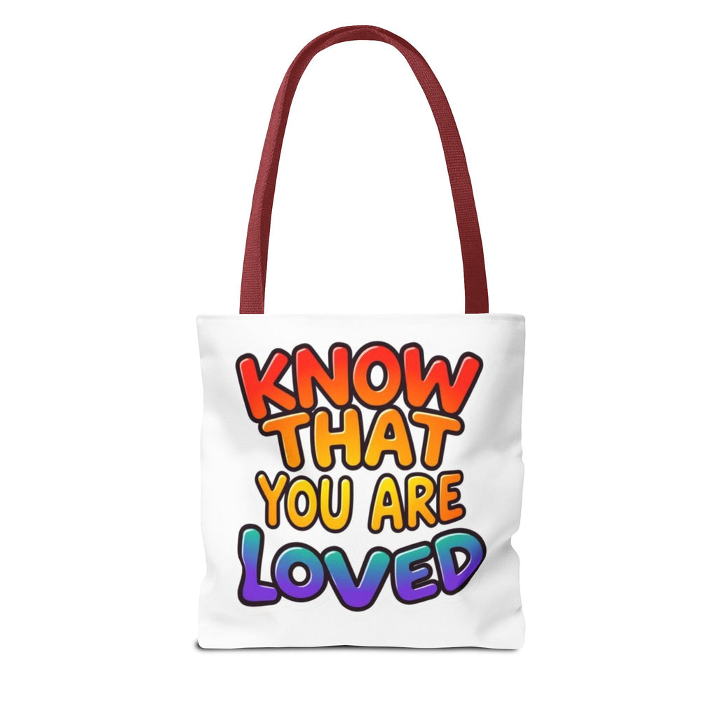 Know That You Are Loved Text Design Tote Bag