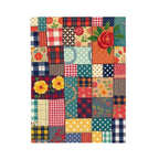Classic Patches Velveteen Plush Blanket Vintage style print