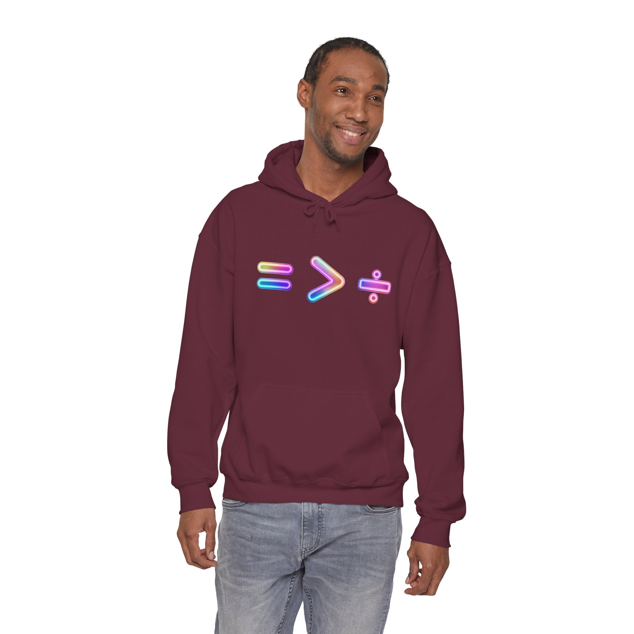 Equality is Greater than Division Neon Style Pullover Hoodie