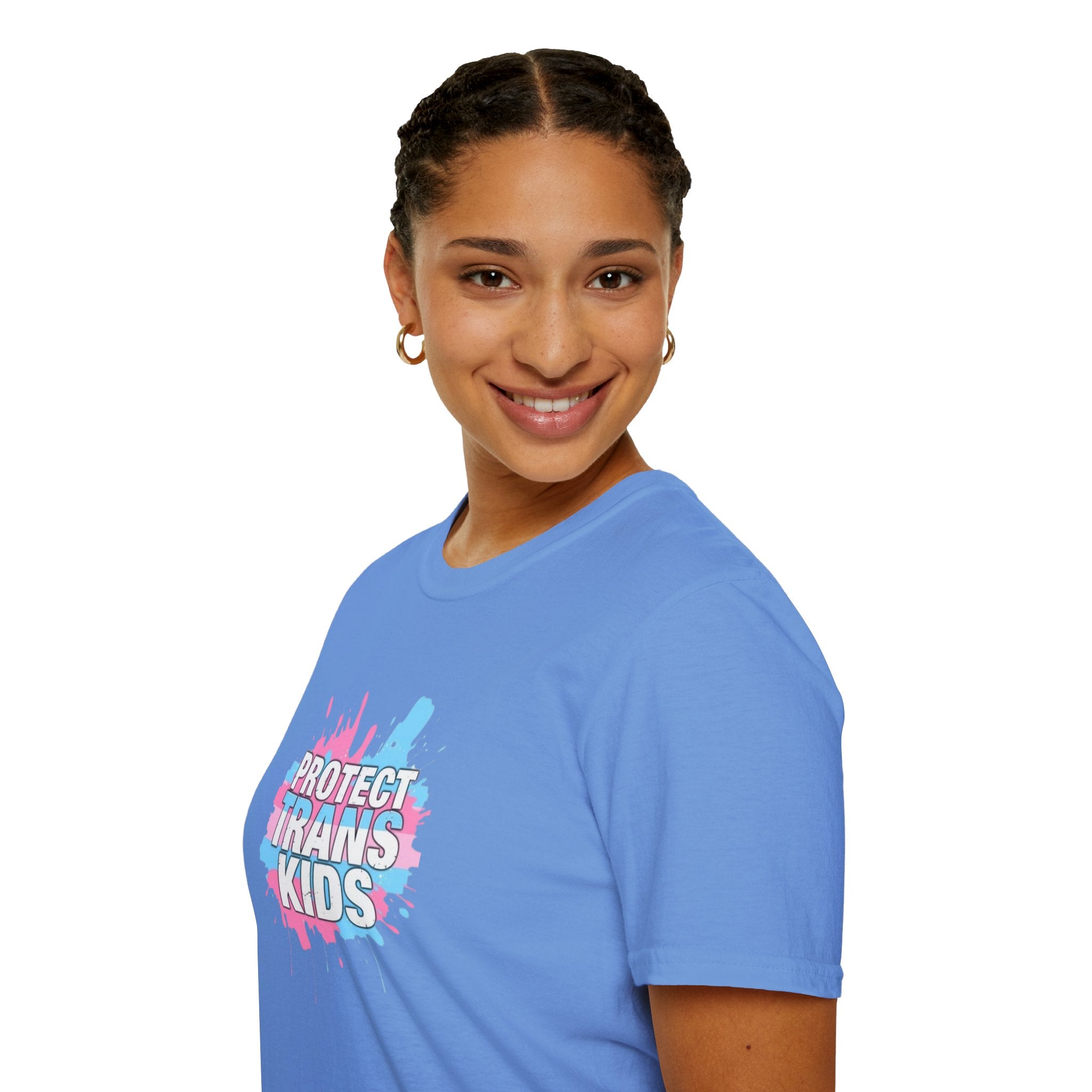 Protect Trans Kids Unisex Softstyle T-Shirt - Supportive LGBTQ+ Apparel