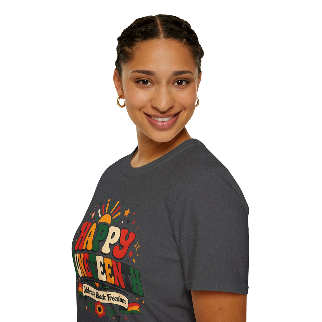 Juneteenth T-Shirt - "Happy Juneteenth" Retro Celebration Tee