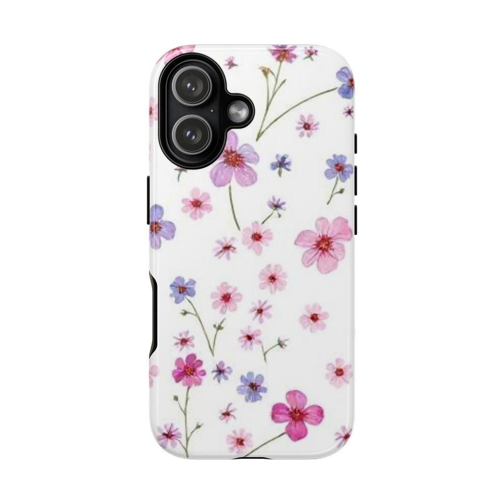 Floral Pink Wildflower Tough Phone Case for iPhone