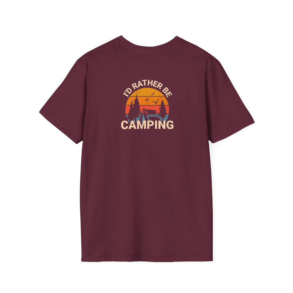 Unisex Softstyle T-Shirt - 'I'd Rather Be Camping' Adventure Tee