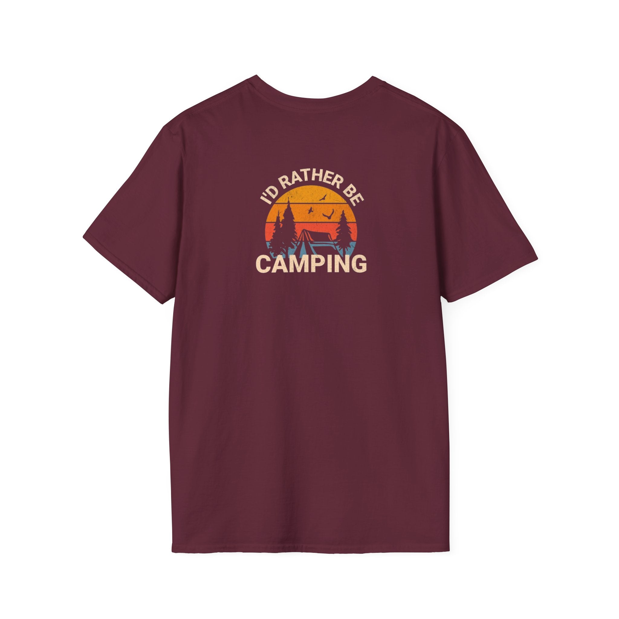 Unisex Softstyle T-Shirt - 'I'd Rather Be Camping' Adventure Tee