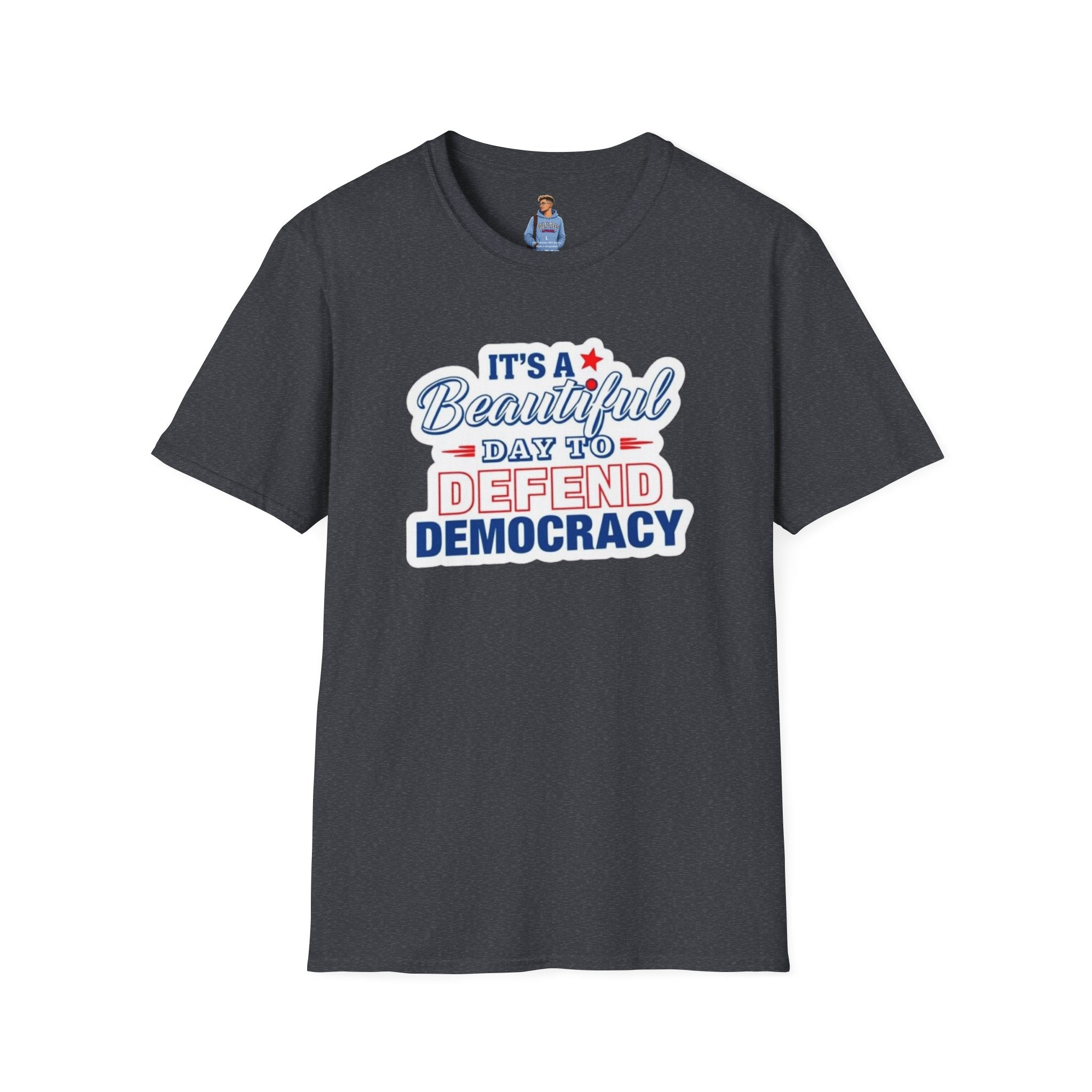 Defend Democracy Unisex Softstyle T-Shirt - Perfect for Activism and Everyday Wear