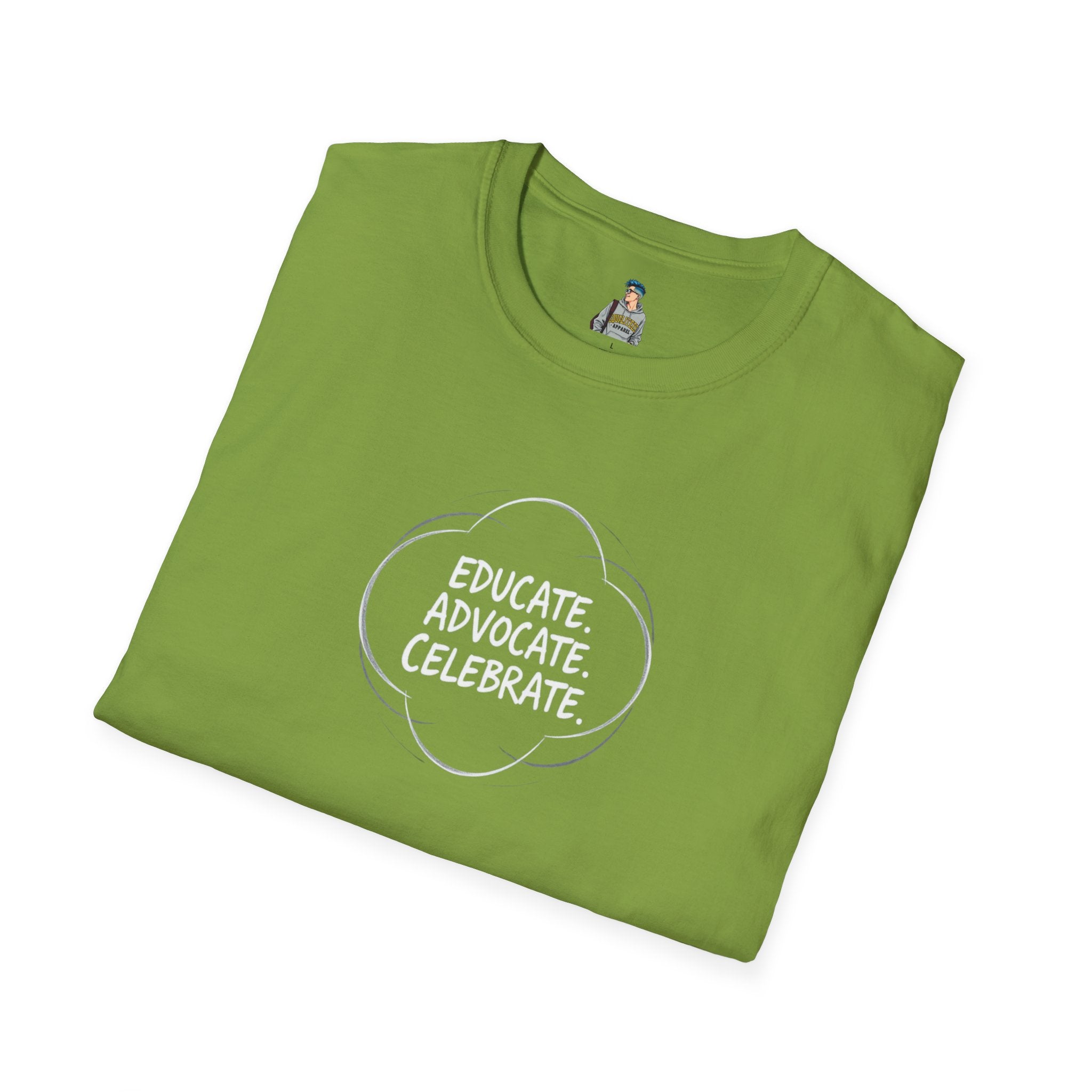 Subtle Pride Educate Advocate Celebrate Minimalist T-Shirt for Every Occasion - EqualiTees.Me