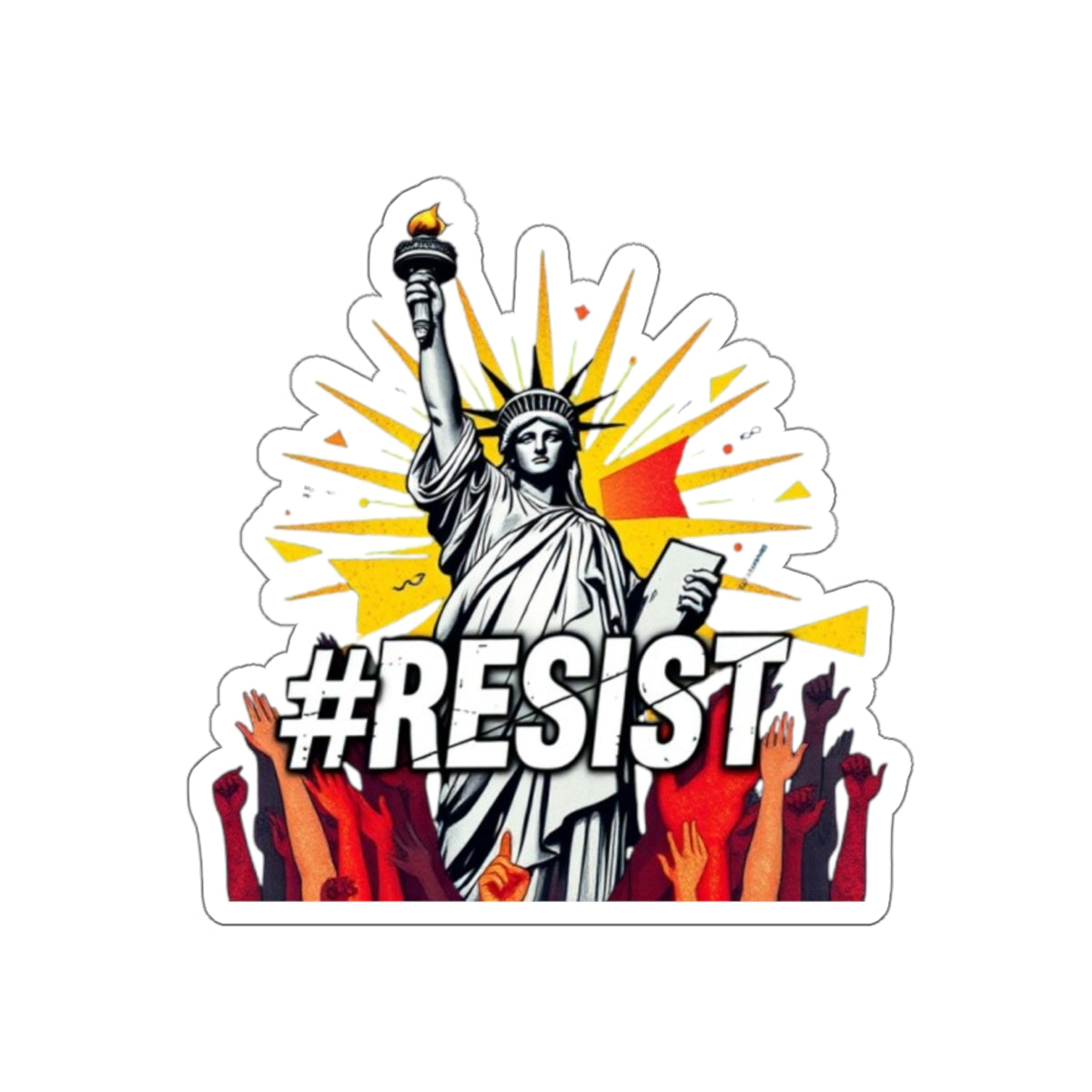 Die-Cut Stickers - #RESIST with the Statue of Liberty