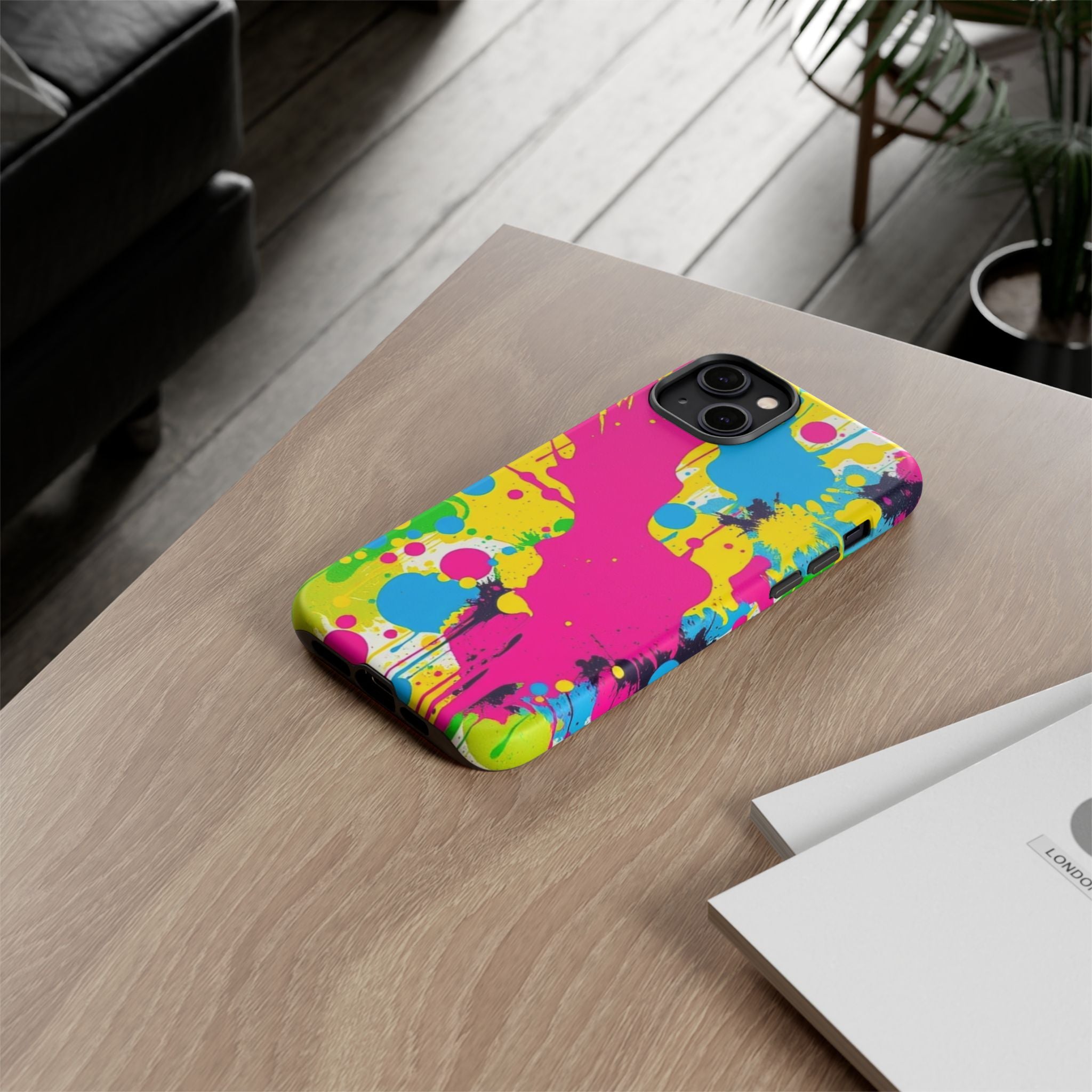 Android OR iPhone Compatible Cases - Crazy Retro Color Splash Design - Unique Tough Cases