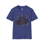 Juneteenth T-Shirt - "Happy Juneteenth" Fireworks Celebration Tee