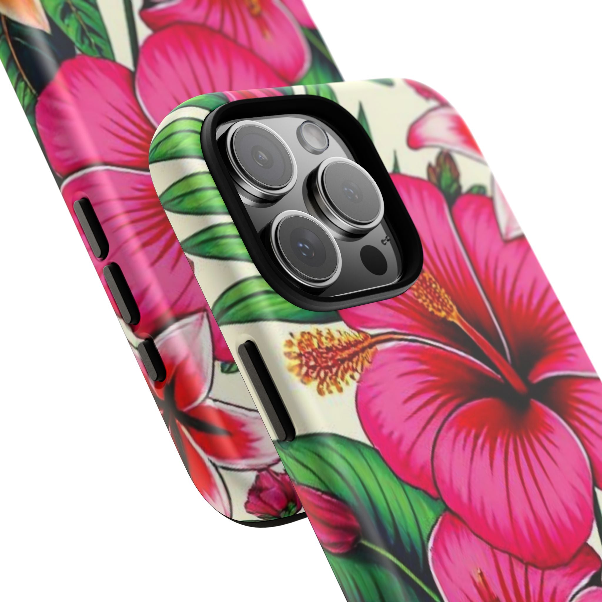 Tropical Hibiscus Phone Case for iPhone — Floral Tough Protective Cover
