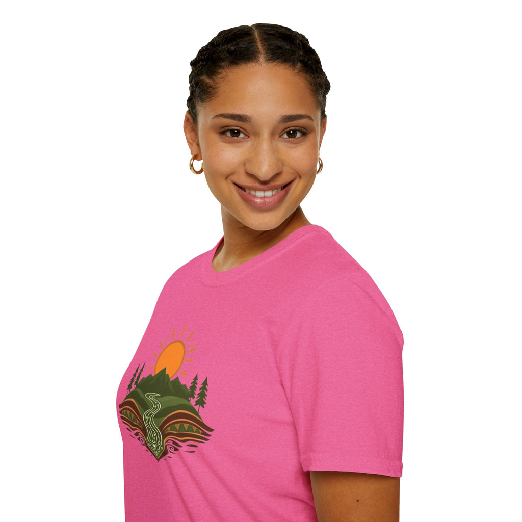 Mountain Scene Unisex Softstyle T-shirt