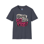 Boys Can Wear Pink T-Shirt — Bold Retro Feminist Graphic Tee