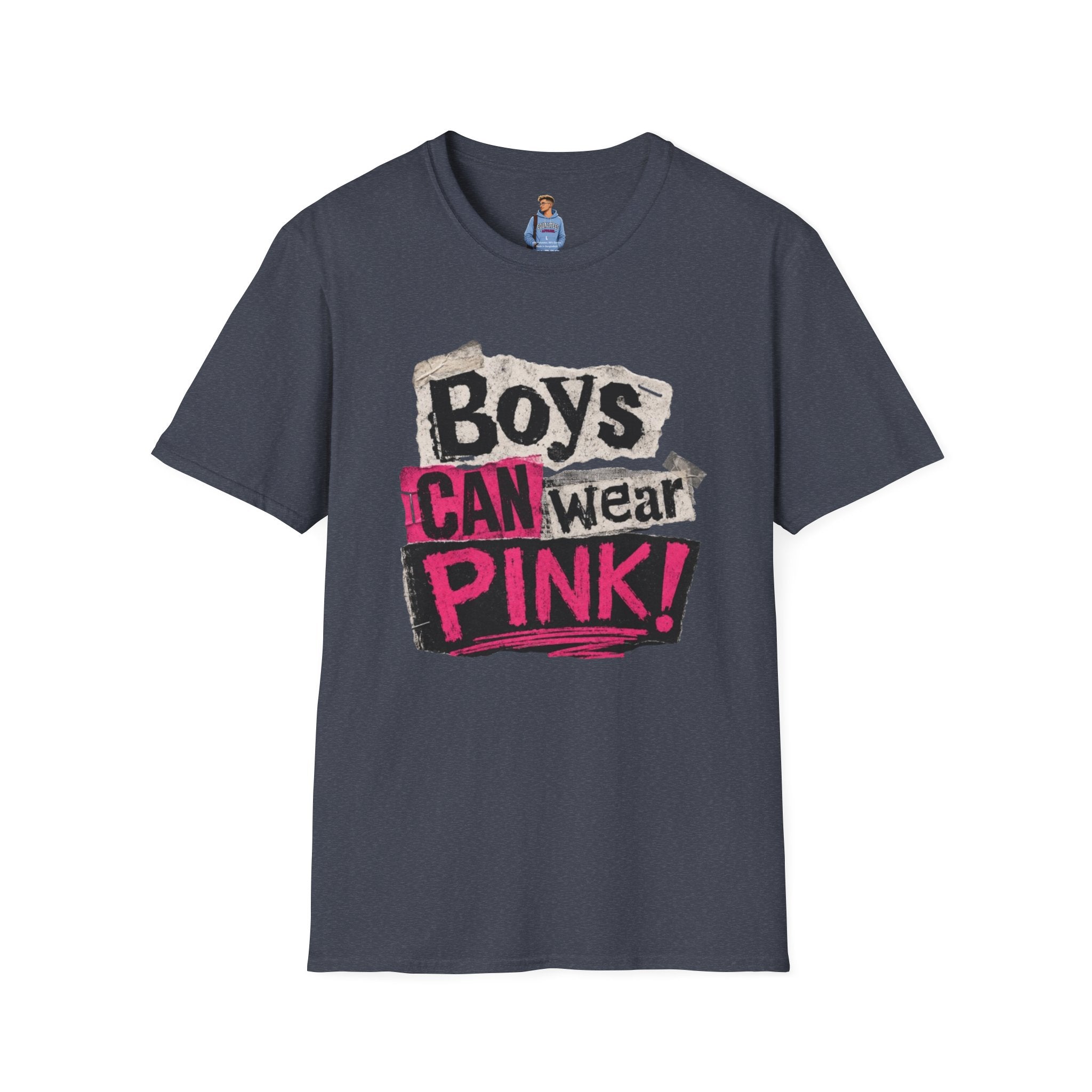 Boys Can Wear Pink T-Shirt — Bold Retro Feminist Graphic Tee