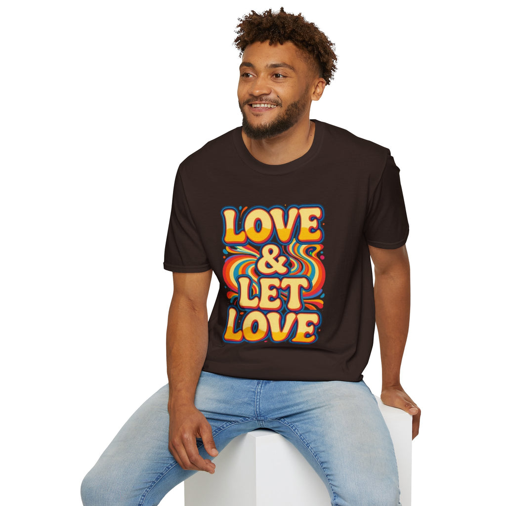 T-Shirt — "Love & Let Love" Retro Rainbow Peace Tee