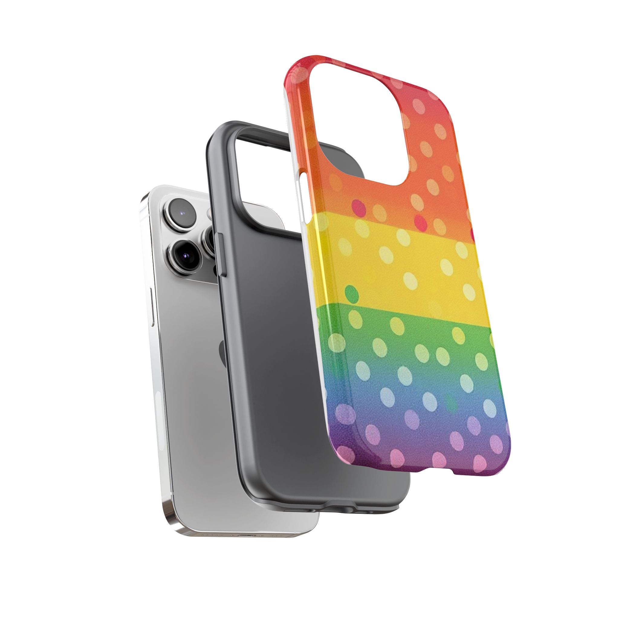 Rainbow Polka Dot Tough Phone Case for iPhone
