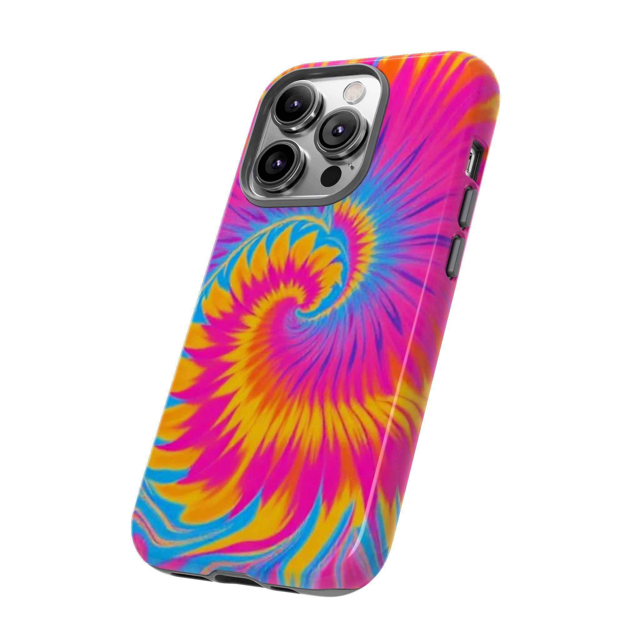 Vibrant Tie-Dye Swirl Protective Tough Case for iPhone