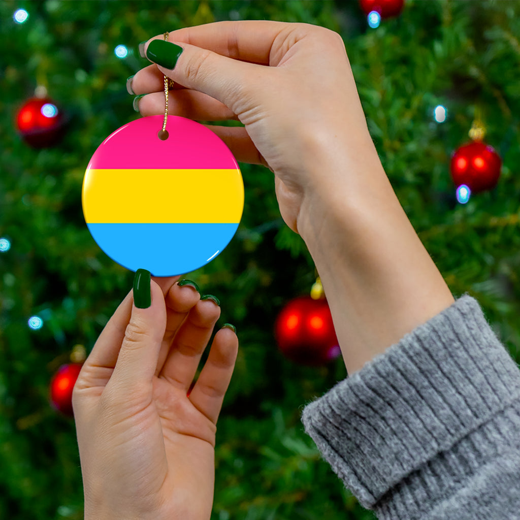 Pansexual Pride Ceramic Ornament - 4 Colorful Shapes for Celebrations