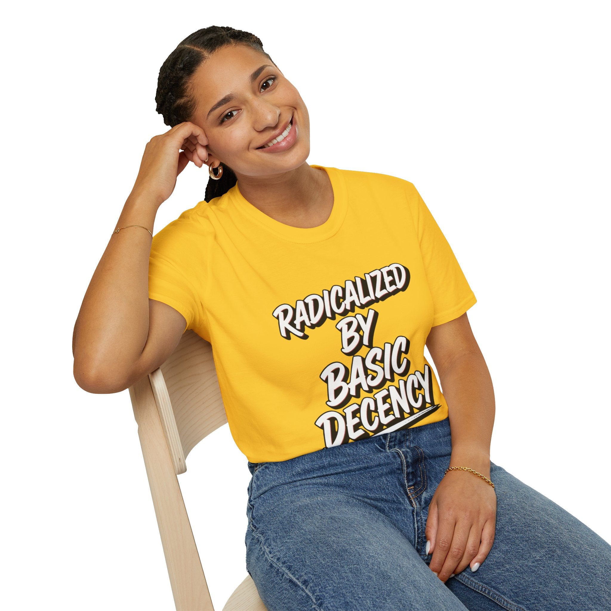 Radicalized by Basic Decency T-Shirt | Social Justice Slogan Shirt