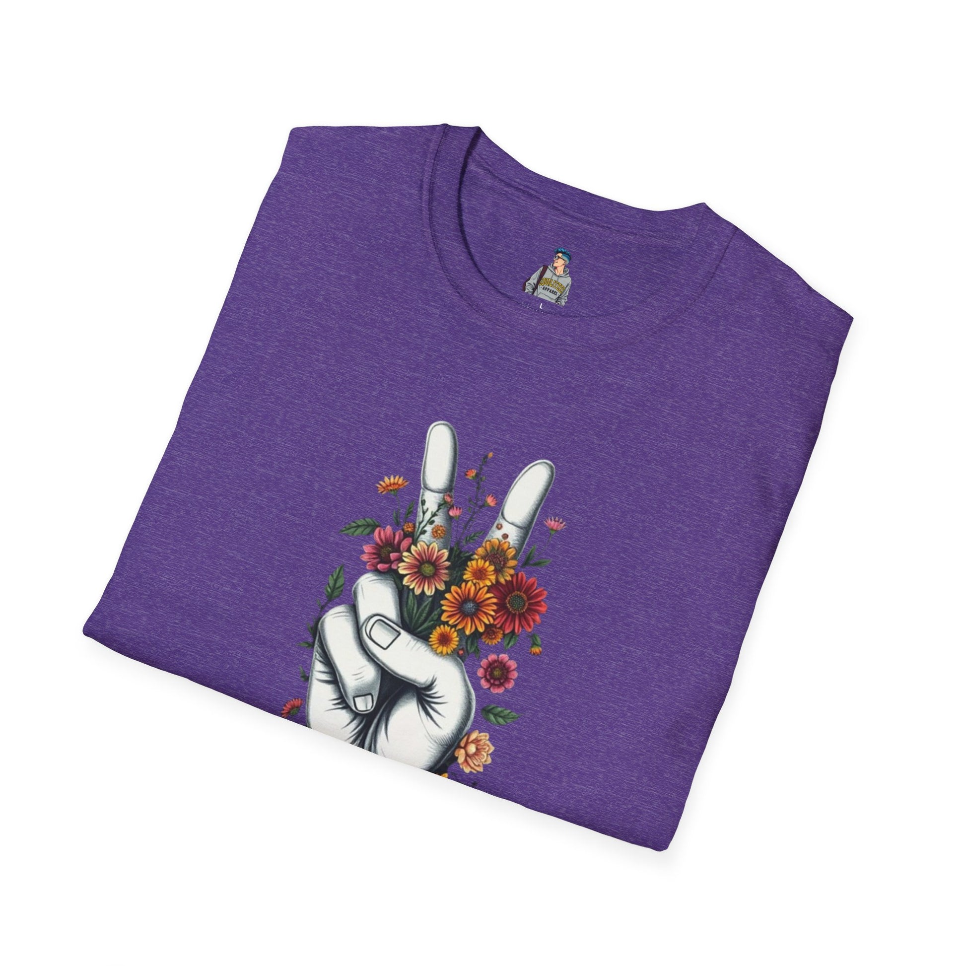 Grow Peace Unisex Softstyle T-Shirt - Boho Inspiration, Perfect for Festivals and Everyday Wear