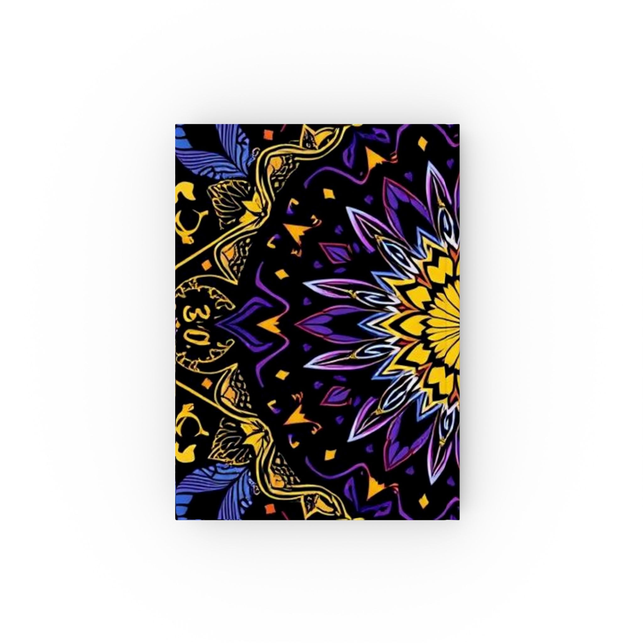Purple and Yellow Mandala Hard Backed Journal - Perfect for Gifts, Journaling, and Celebrations
