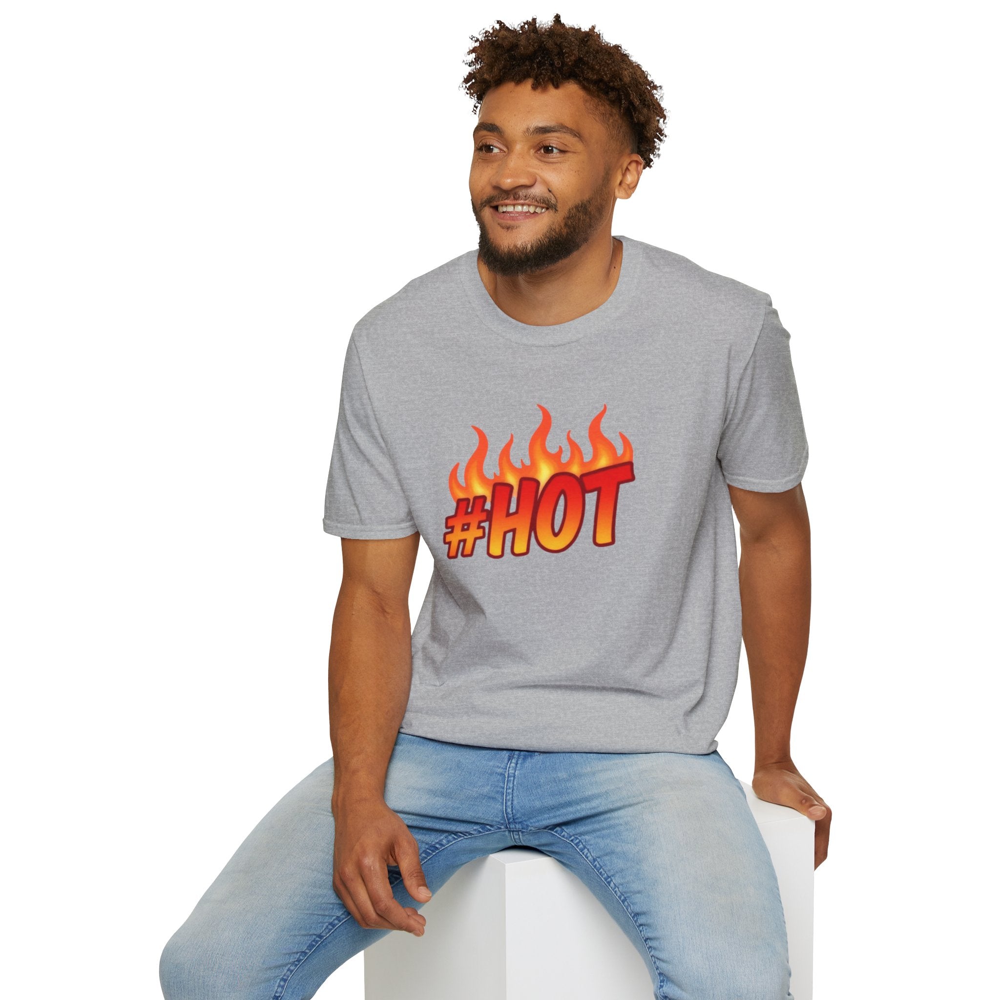 #HOT T-Shirt – Trendy Hashtag Fire Design