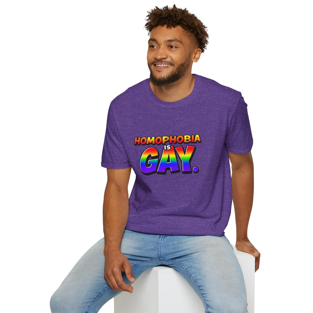 Pride T-Shirt, Homophobia Is Gay Unisex Softstyle Shirt