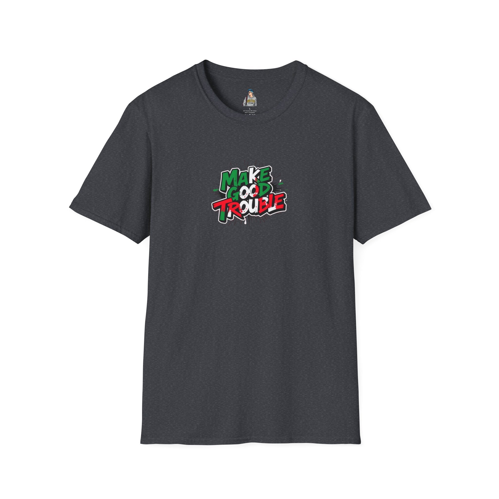 Make Good Trouble Unisex Softstyle T-Shirt | Fun Graphic Tee for Activists & Trendsetters