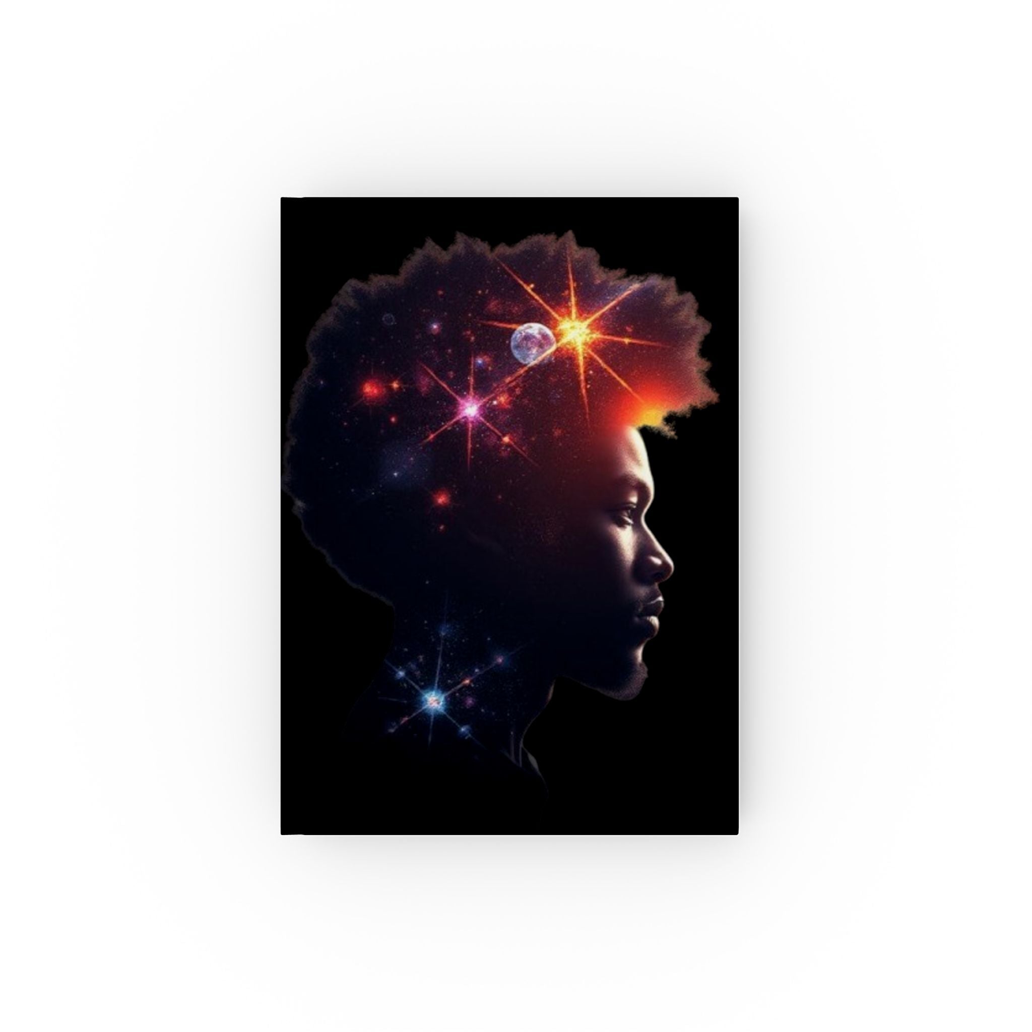 Black Universe Silhouette Male- Hard Backed Journal - Perfect for Gifts, Journaling, and Celebrations