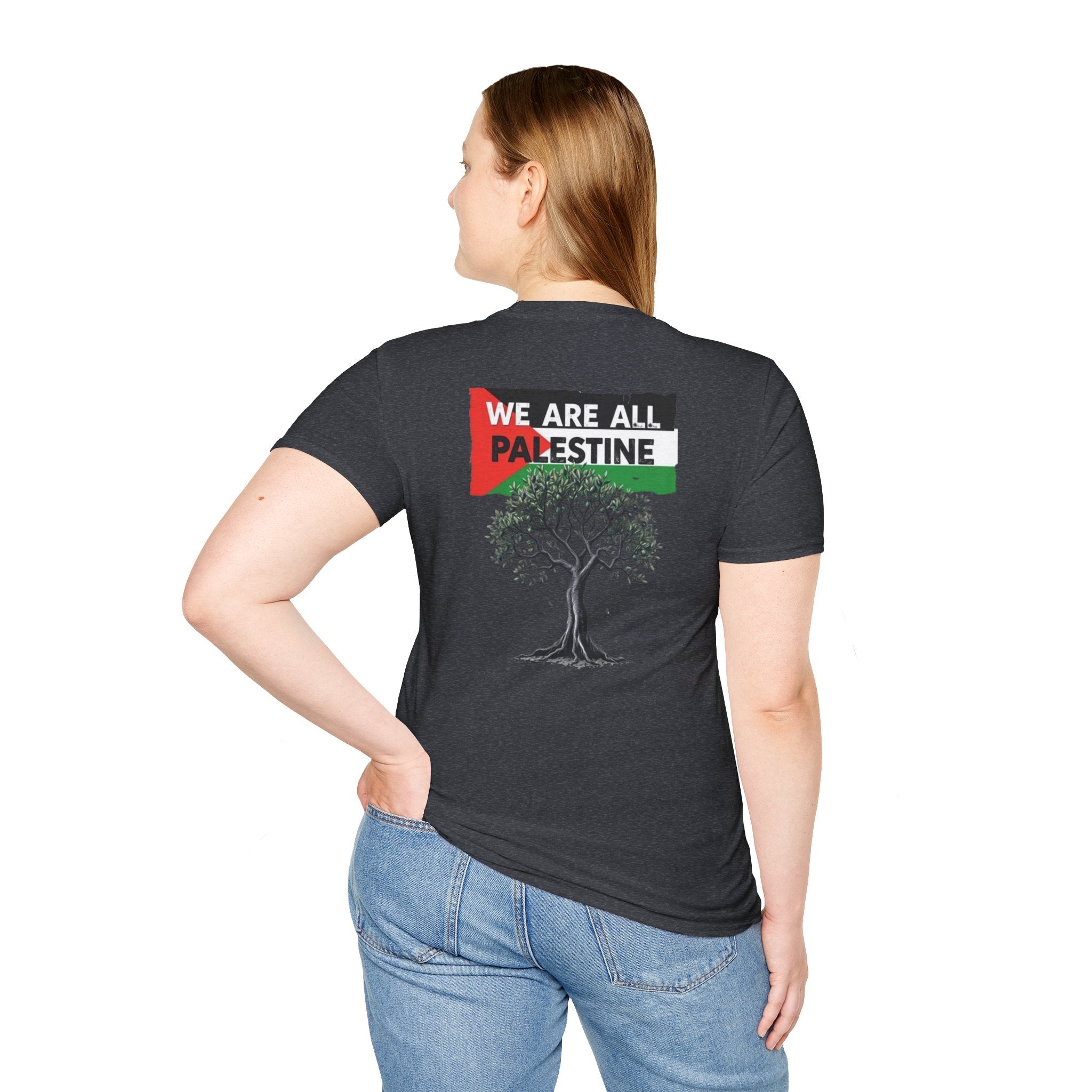 Unisex Softstyle T-Shirt: Stand with Gaza & We Are All Palestine Graphic Tee