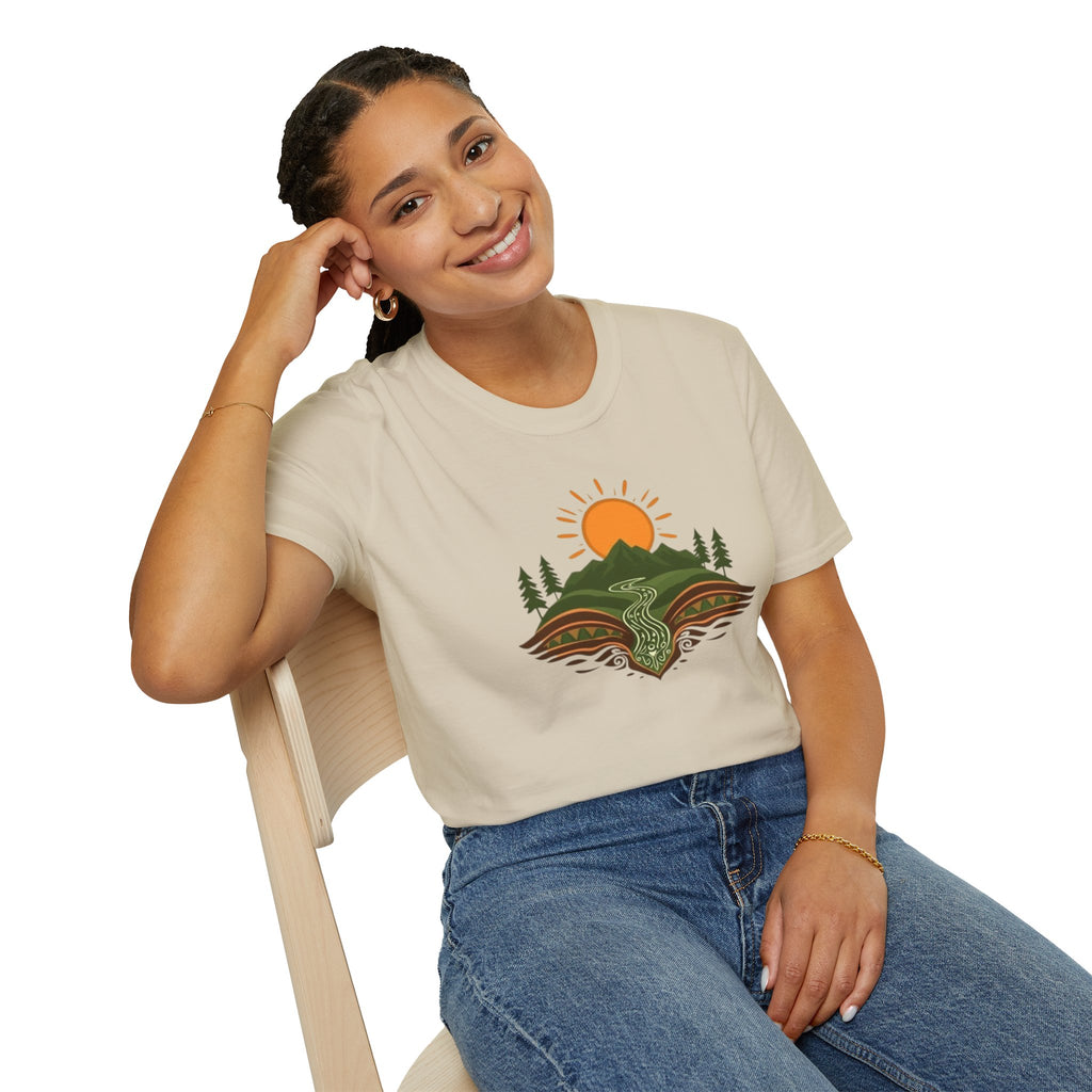 Mountain Scene Unisex Softstyle T-shirt