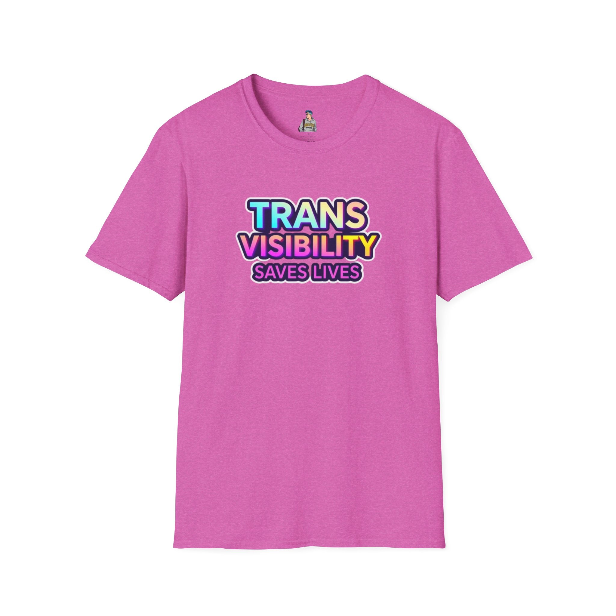 Unisex Softstyle T-Shirt - Trans Visibility Saves Lives Statement Tee