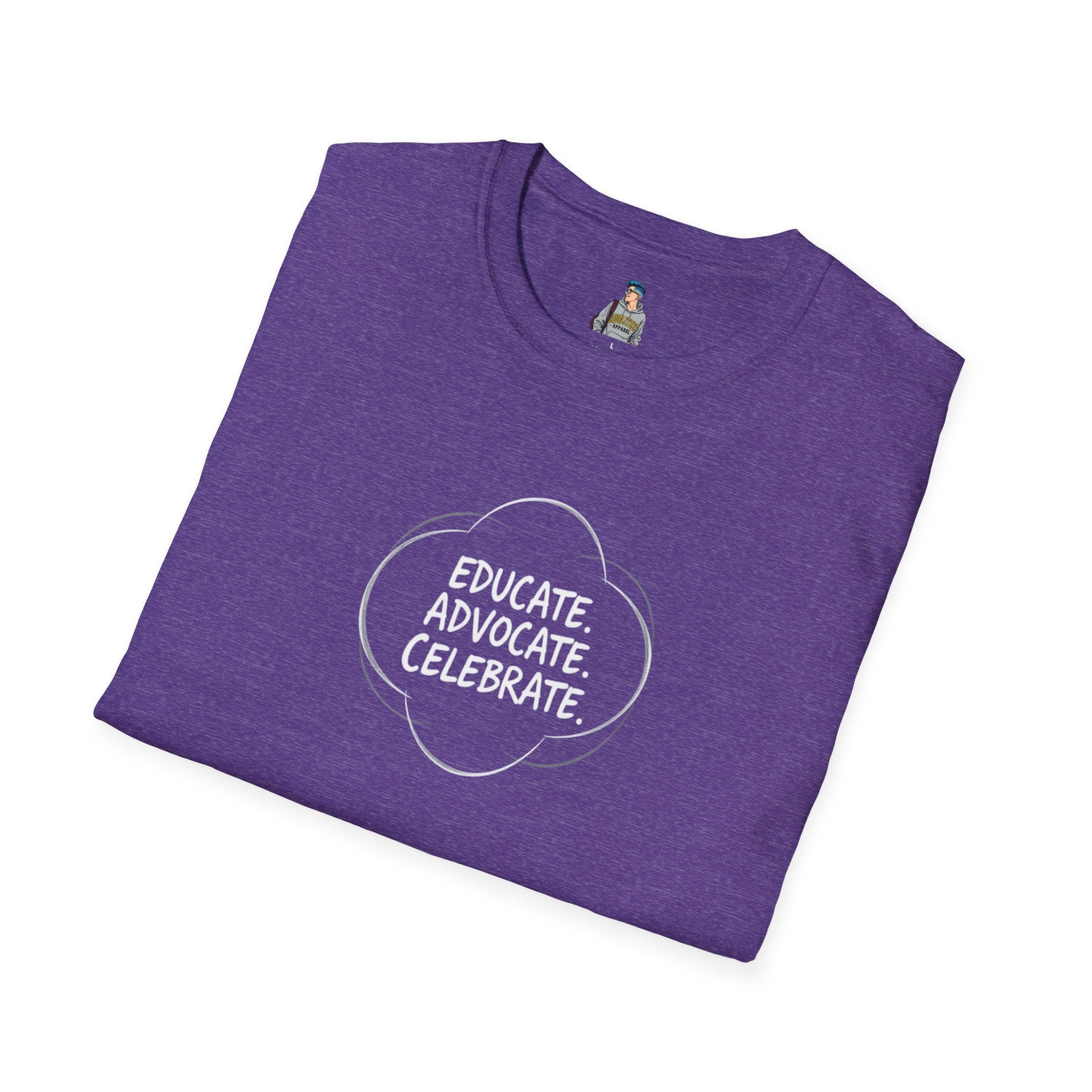 Subtle Pride Educate Advocate Celebrate Minimalist T-Shirt for Every Occasion - EqualiTees.Me