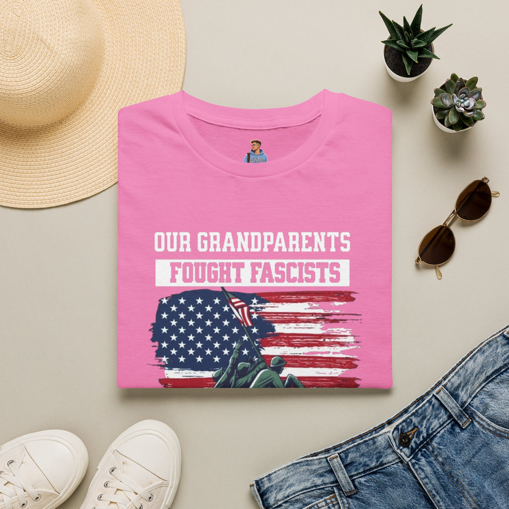 Unisex Softstyle T-Shirt: 'Our Grandparents Fought Fascists' Patriotic Tee