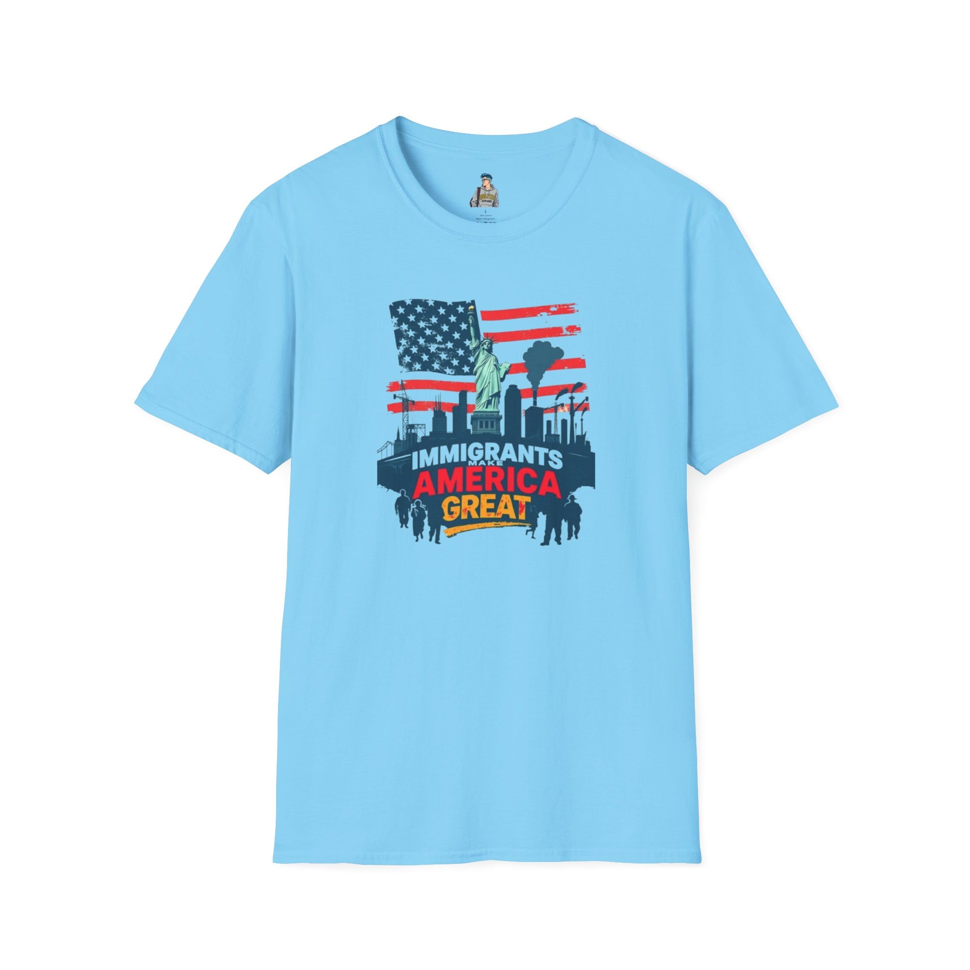 Unisex Softstyle T-Shirt - "Immigrants Make America Great" - Celebrate Diversity & Freedom