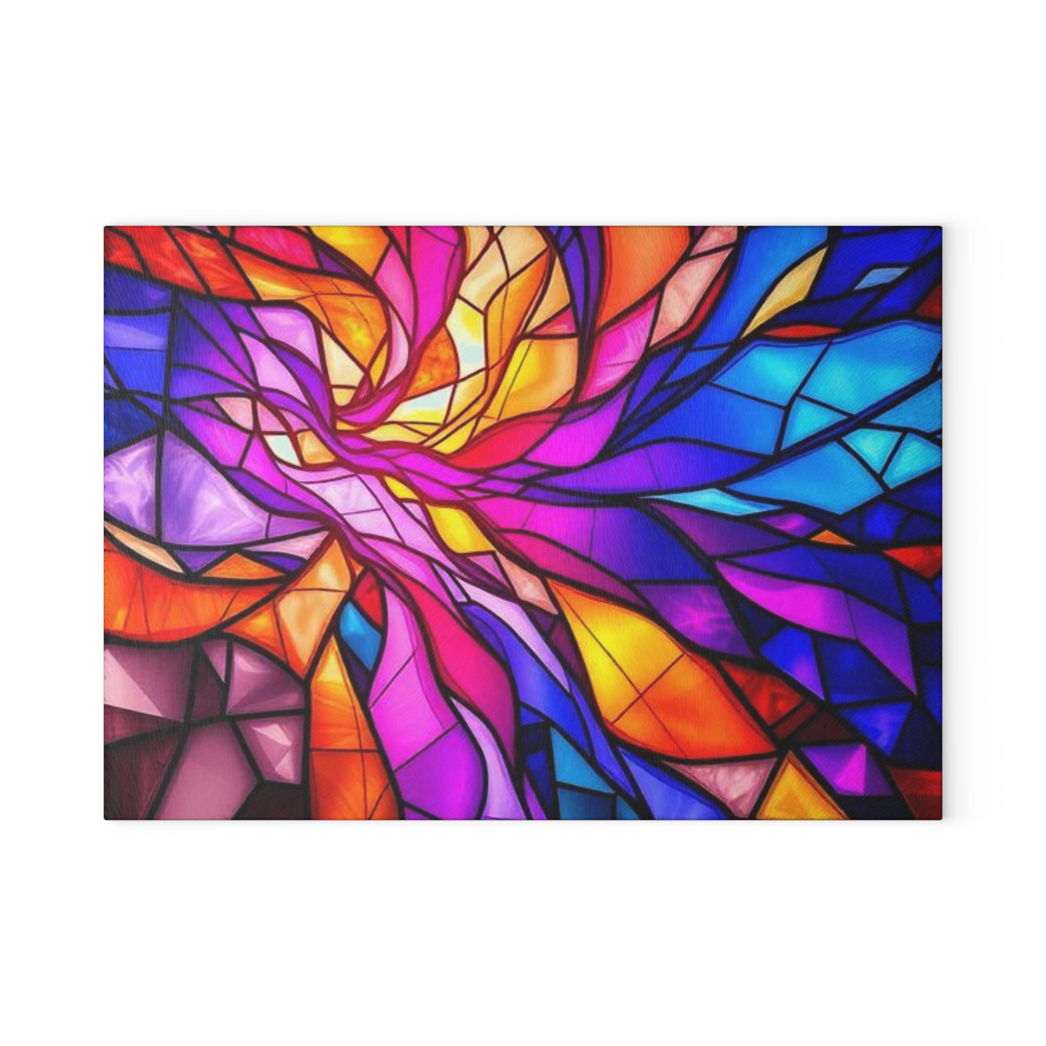 Vibrant Stained Glass Cutting Board - Colorful Kitchen Decor for Culinary Enthusiasts