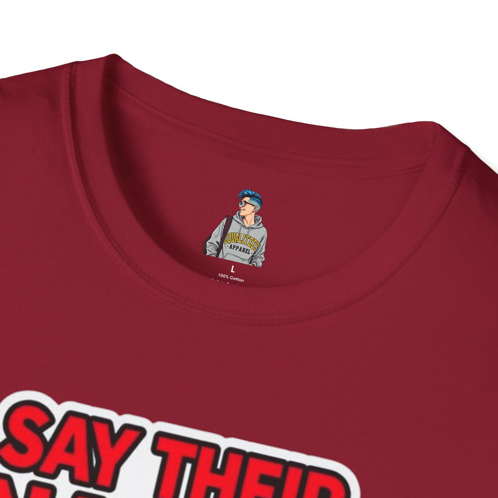 Unisex Softstyle T-Shirt: Say Their Names - Black Trans Lives Matter Tee