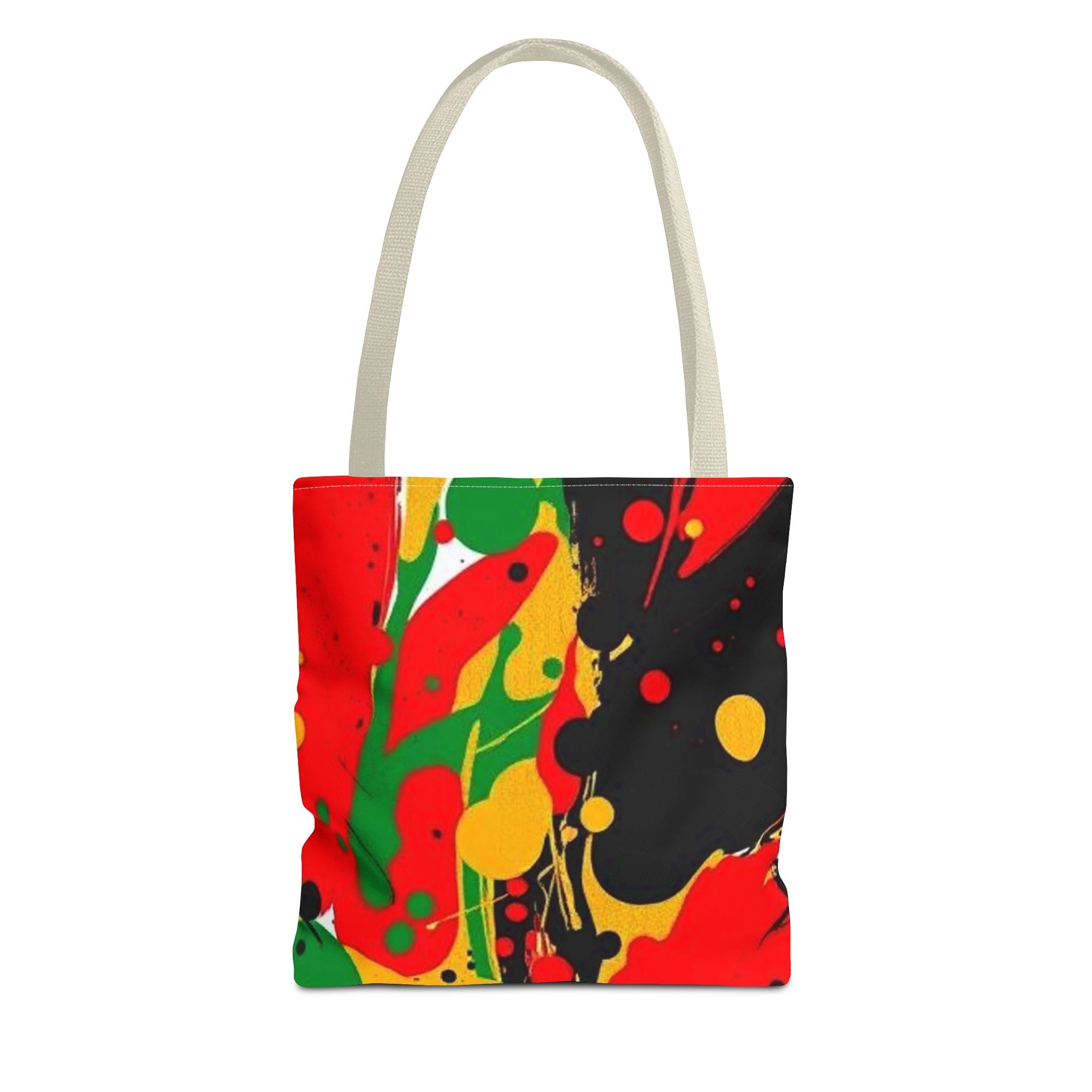 Green, Red Yellow Paint Splatter Tote Bag