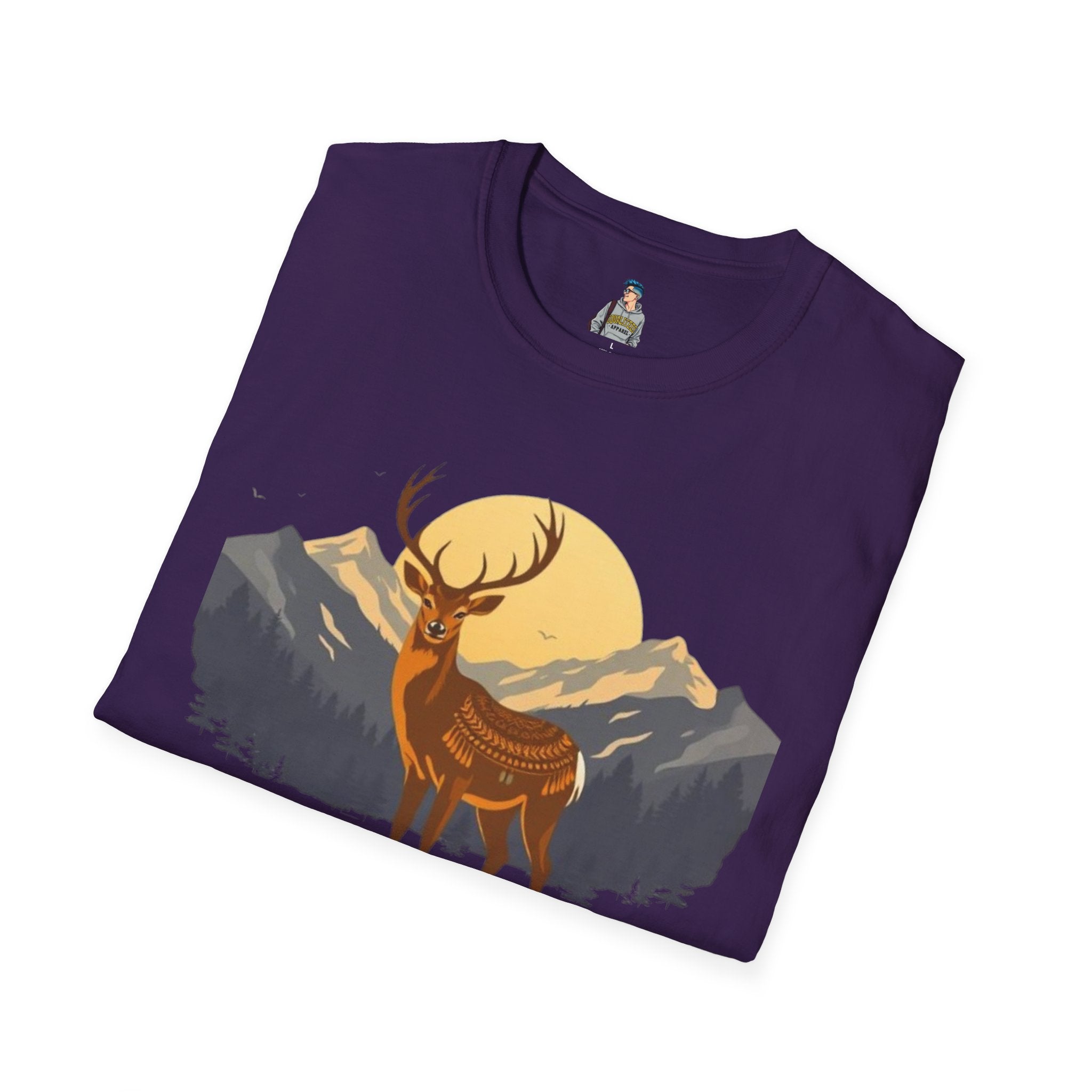 Mountain Sunset Deer Unisex Softstyle T-Shirt