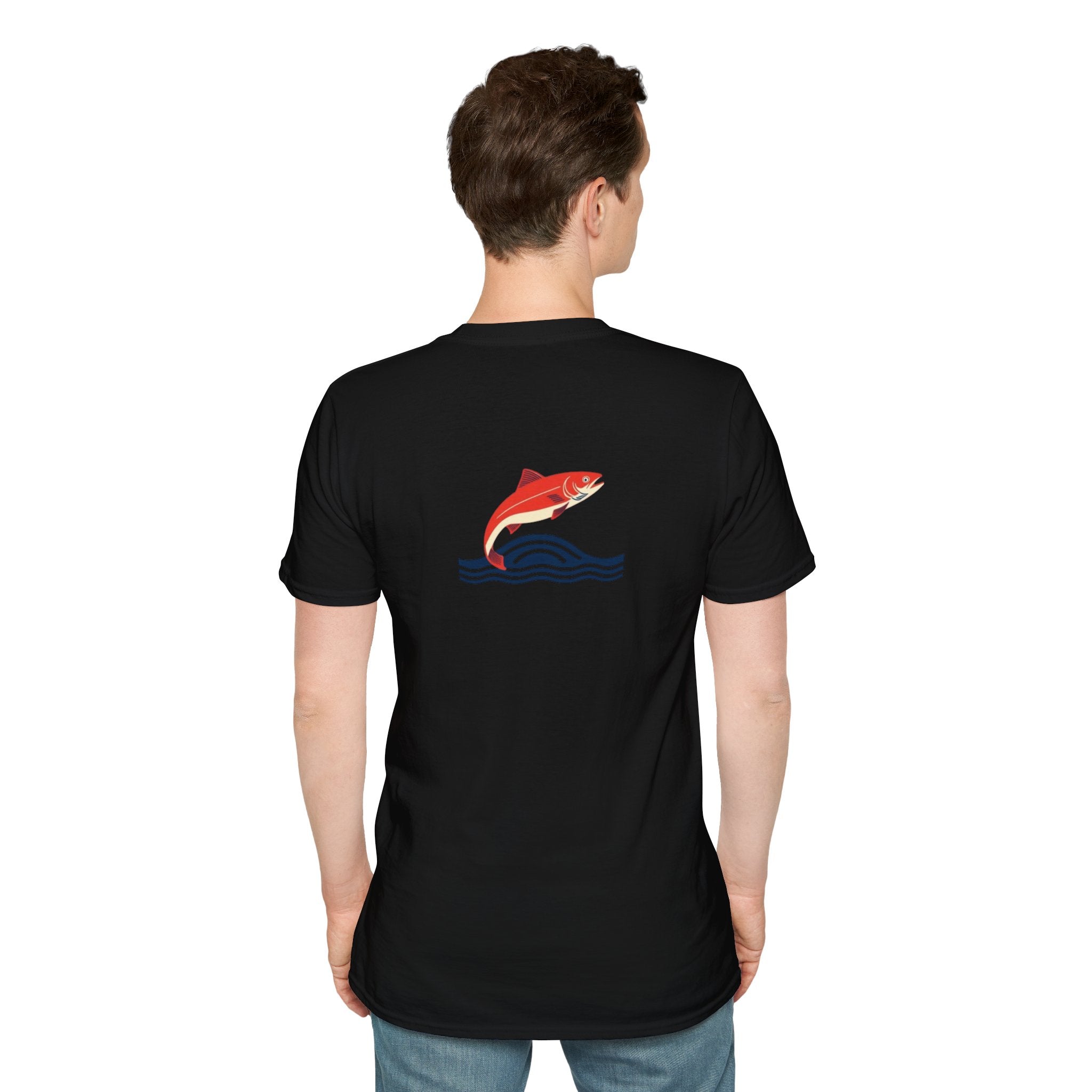 Jumping Salmon Native Pride Softstyle Unisex T-shirt