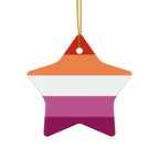Lesbian Pride Ceramic Ornament - 4 Vibrant Shapes for Celebrations and Holidays