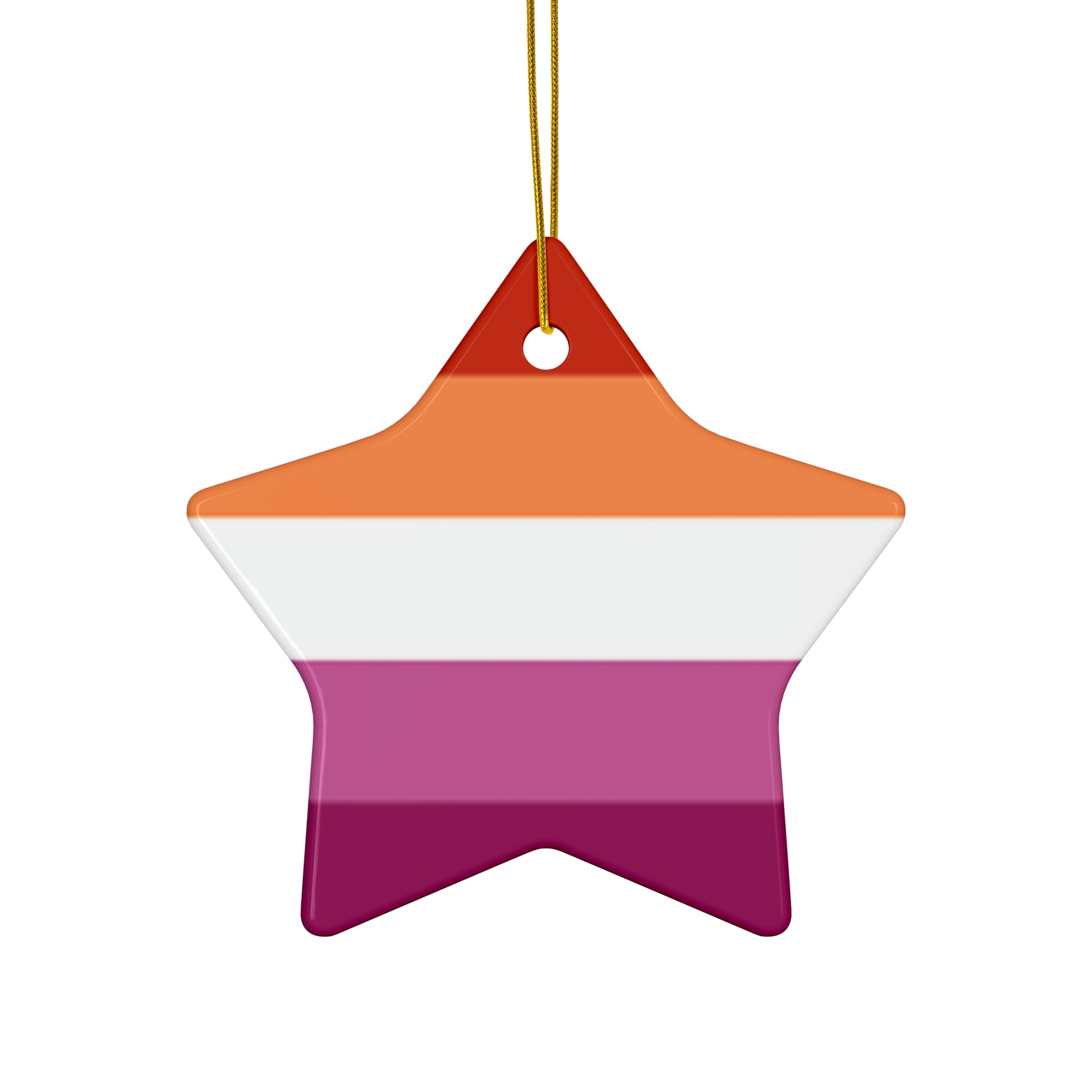 Lesbian Pride Ceramic Ornament - 4 Vibrant Shapes for Celebrations and Holidays