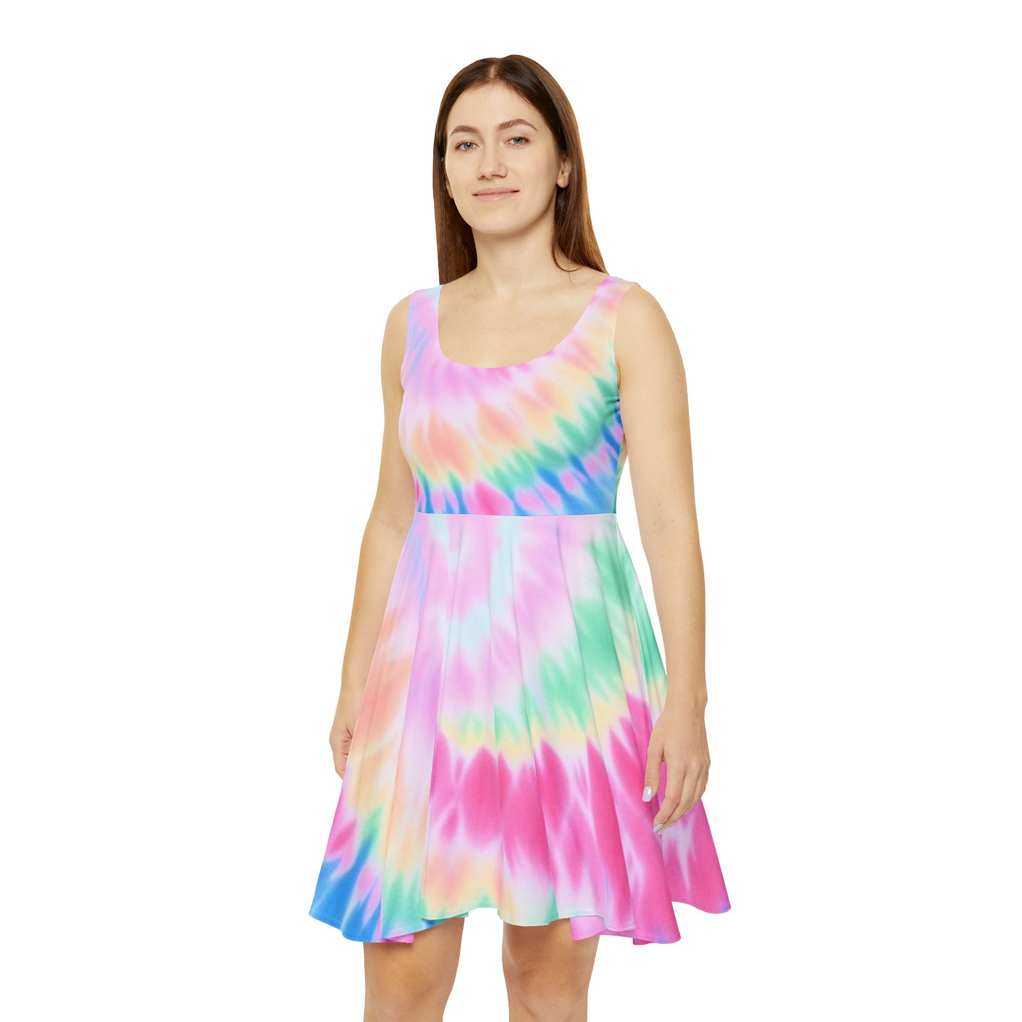 Vibrant Tie-Dye Skater Dress - Perfect for Summer Outings & Festivals
