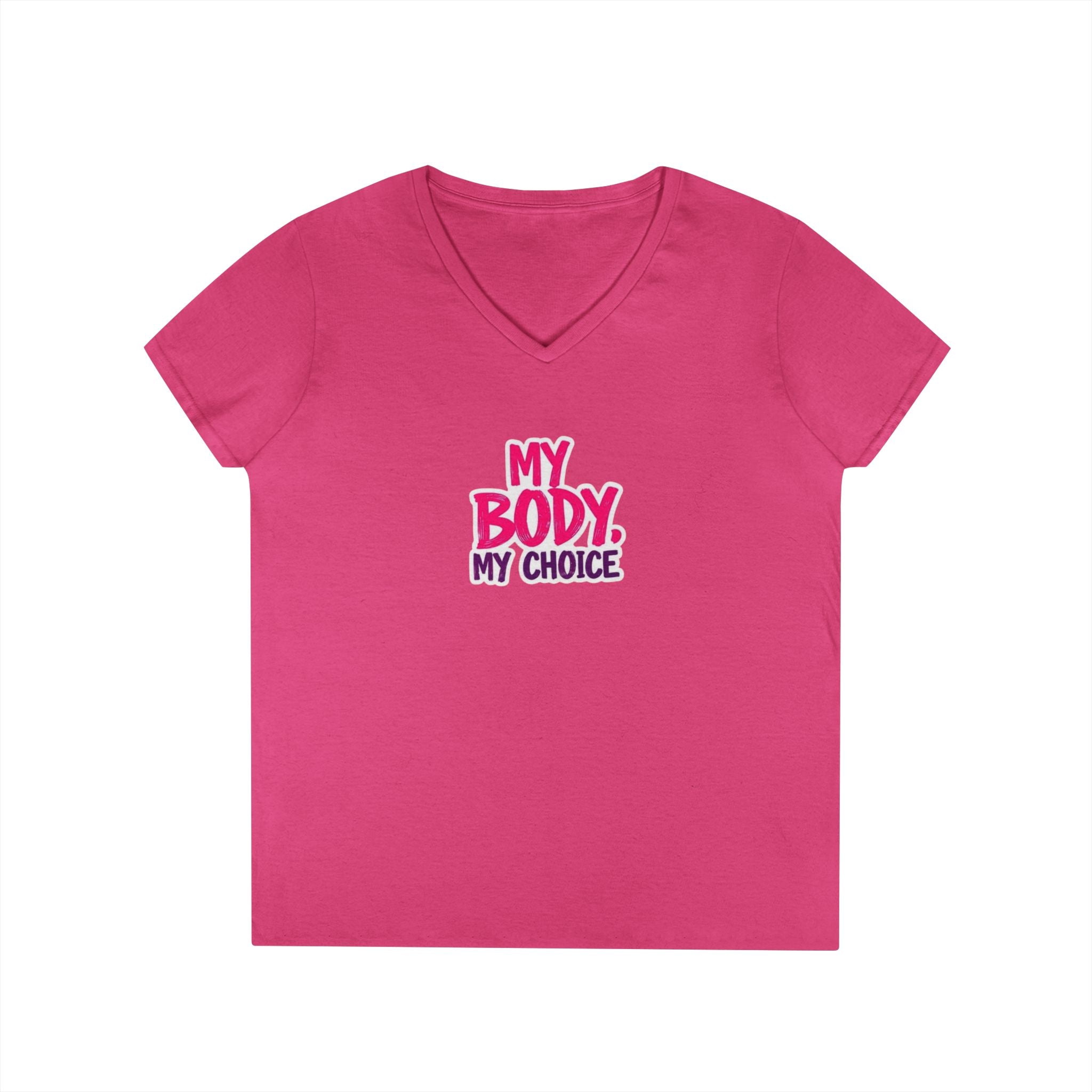 Empowerment V-Neck T-Shirt - "My Body, My Choice"