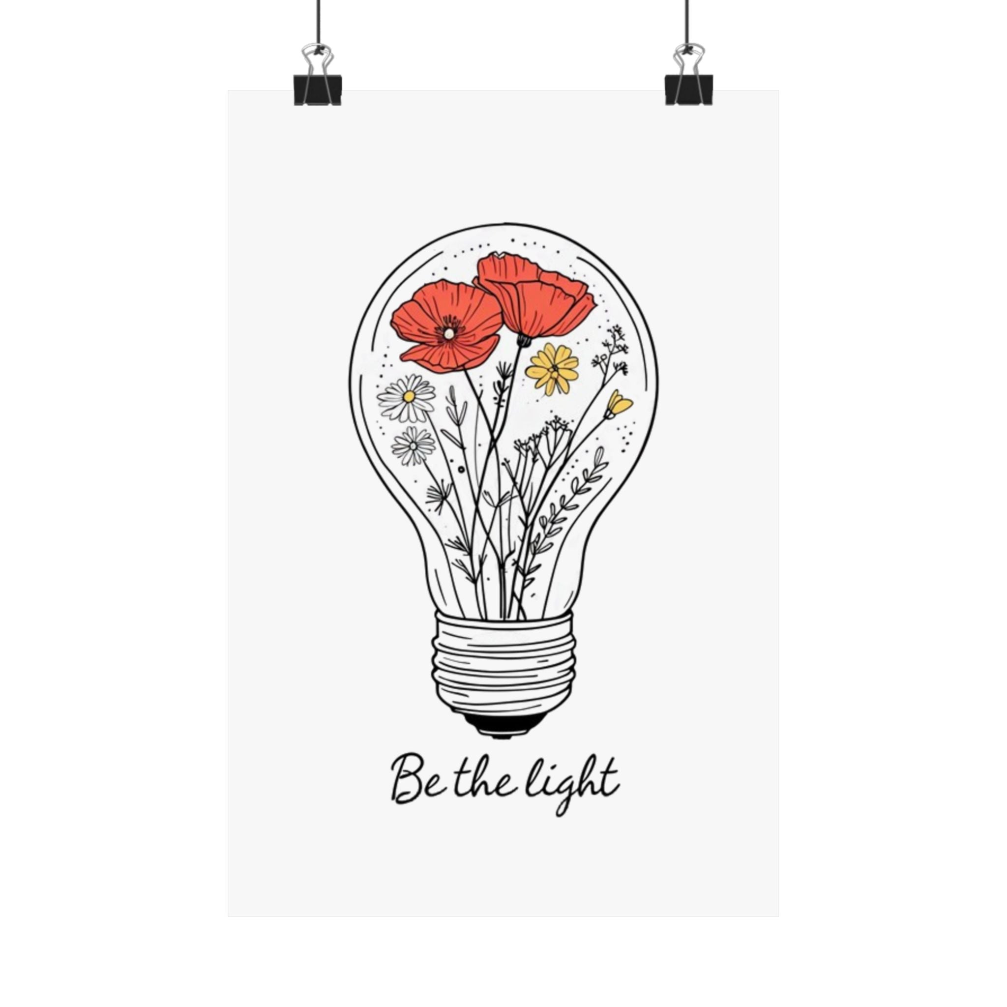 Inspirational Matte Vertical Poster - 'Be the Light'
