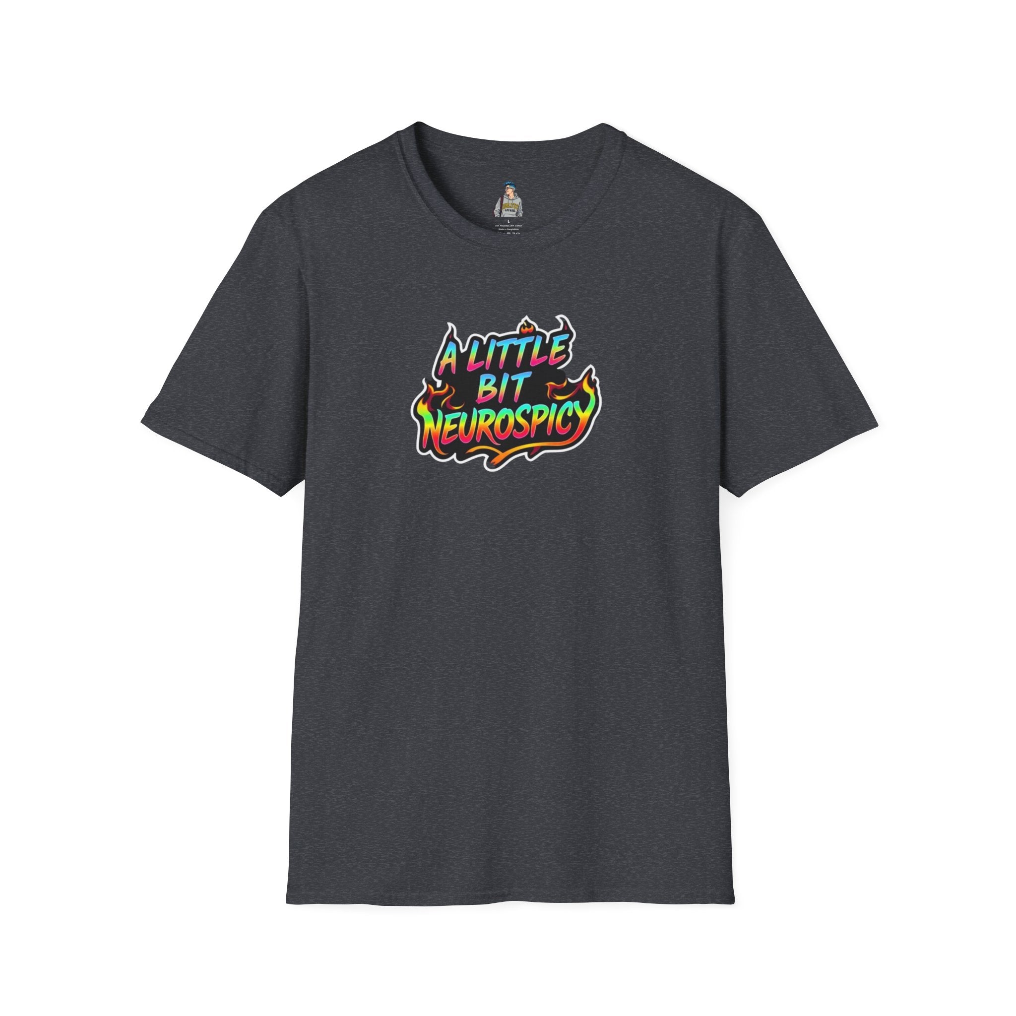 A Little Bit Neurospicy Unisex Softstyle T-Shirt - Fun & Quirky Graphic Tee for Neurodivergent Awareness