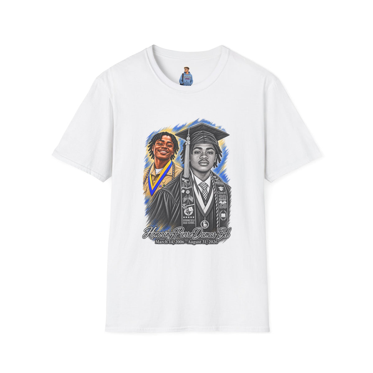 Double Portrait Front - In Memory of Pierre Damas Bel T-Shirt