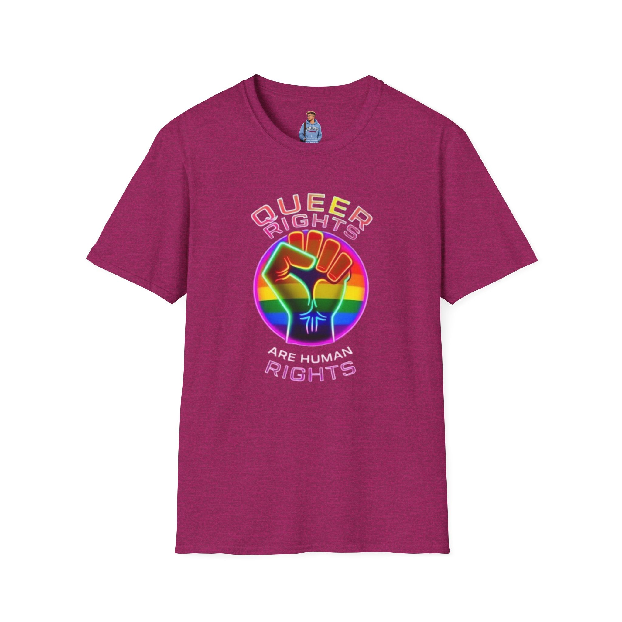 Unisex Softstyle T-Shirt - Queer Rights Are Human Rights Statement Tee