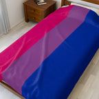 Bisexual Flag - Comfortable Velveteen Plush Blanket