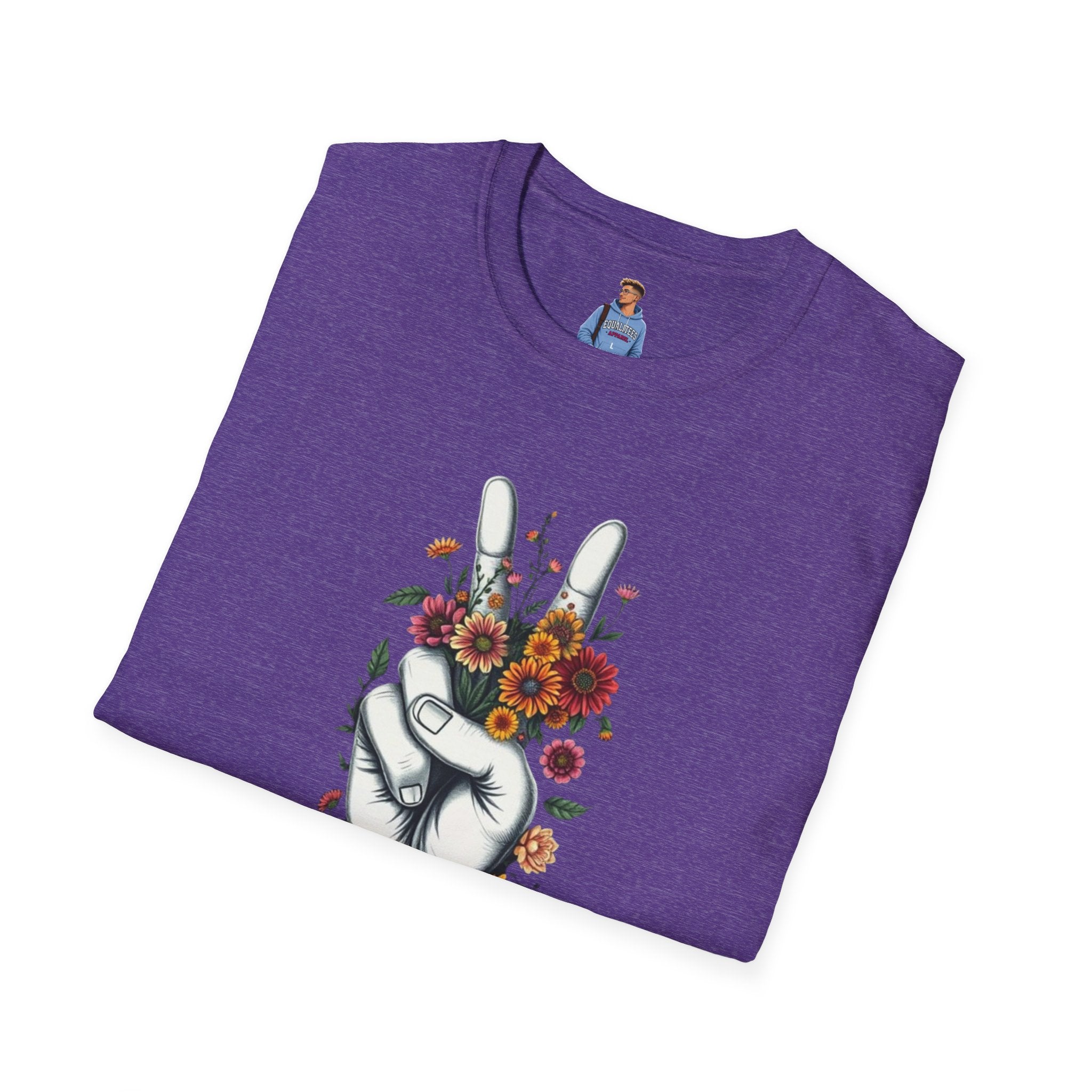 Grow Peace Unisex Softstyle T-Shirt - Boho Inspiration, Perfect for Festivals and Everyday Wear